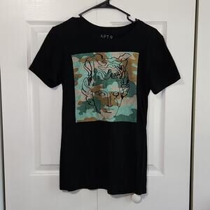 Apt.‎ 9 Womens Black Kouros Statue Graphic T-Shirt Size SM Artsy Greek Ancient